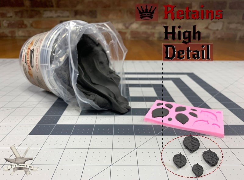 The Foamory Moldable Cosplay Foam Clay (300g Black) High Density Air Dry Clay, EVA Foam Sands Paints Easily, Non-Toxic Safe for Kids, Adults & Crafts - Image 3